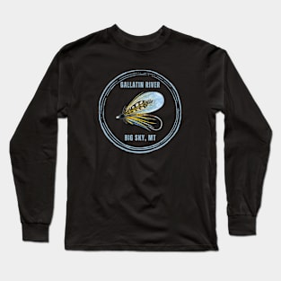 Gallatin River in Big Sky Montana Fly Fishing Long Sleeve T-Shirt